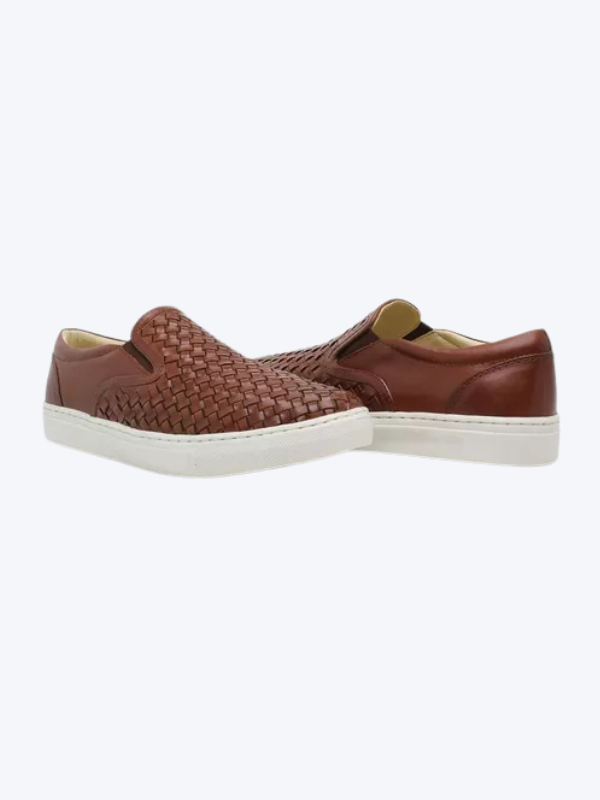 Mocassim Slip On Casual Masculino de Couro Marrom Gian